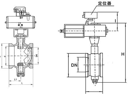 VQ677F氣動(dòng)V型對(duì)夾球閥(圖1)
