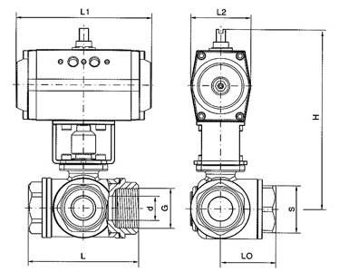Q614F氣動螺紋三通球閥(圖2)