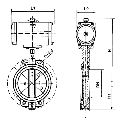 氣動(dòng)襯膠中線(xiàn)真空蝶閥(圖1)